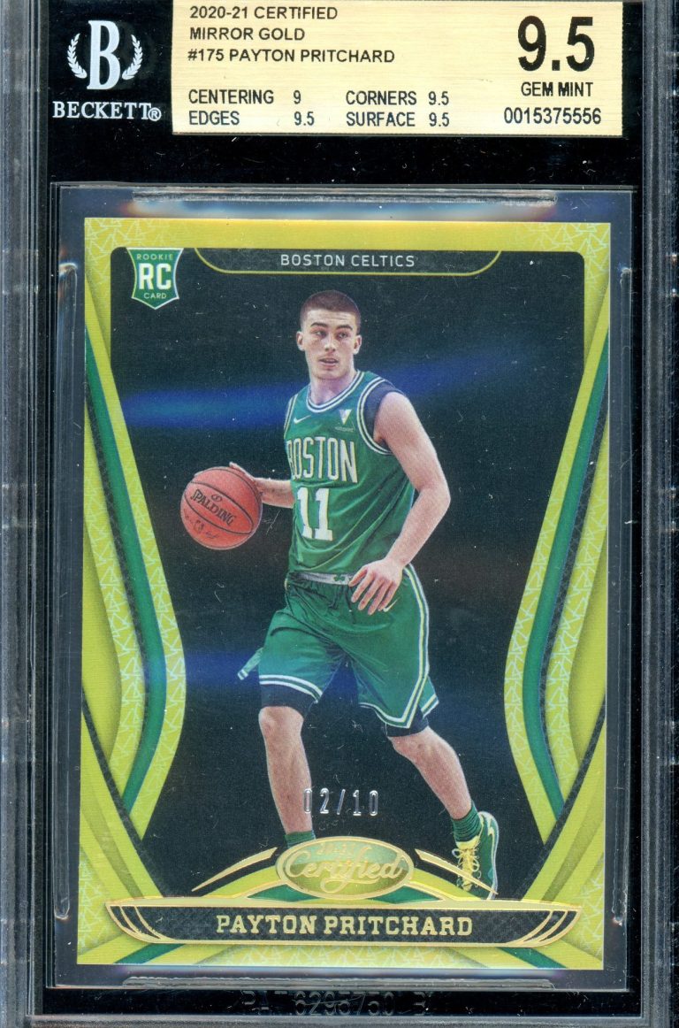 2020-21 Panini Donruss Payton Pritchard Signature Series Autograph Rookie Card (#SG-PPR), graded BGS 9.5 (Gem Mint). 