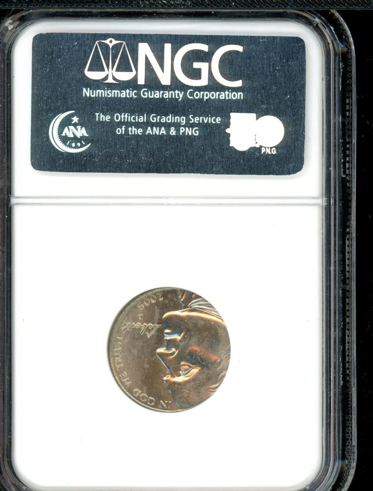 2005-D Jefferson Nickel “Ocean in View”, part of the Westward Journey Series, graded MS66 by NGC. This design commemorates the Lewis and Cla