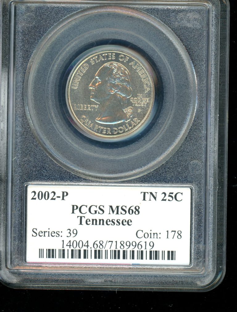 2002-P Tennessee Statehood Quarter MS68 PCGS Certified Coin