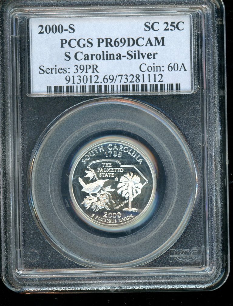 2000-S South Carolina State Quarter Silver Proof PCGS PR69DCAM