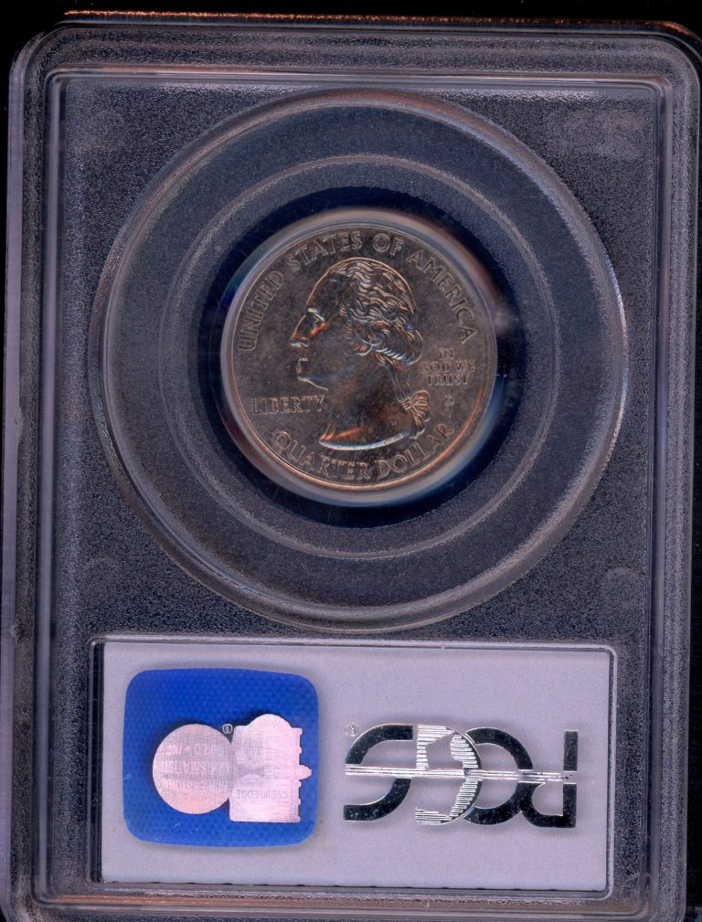 2001-D Rhode Island State Quarter, graded MS67 by Professional Coin Grading Service (PCGS). 